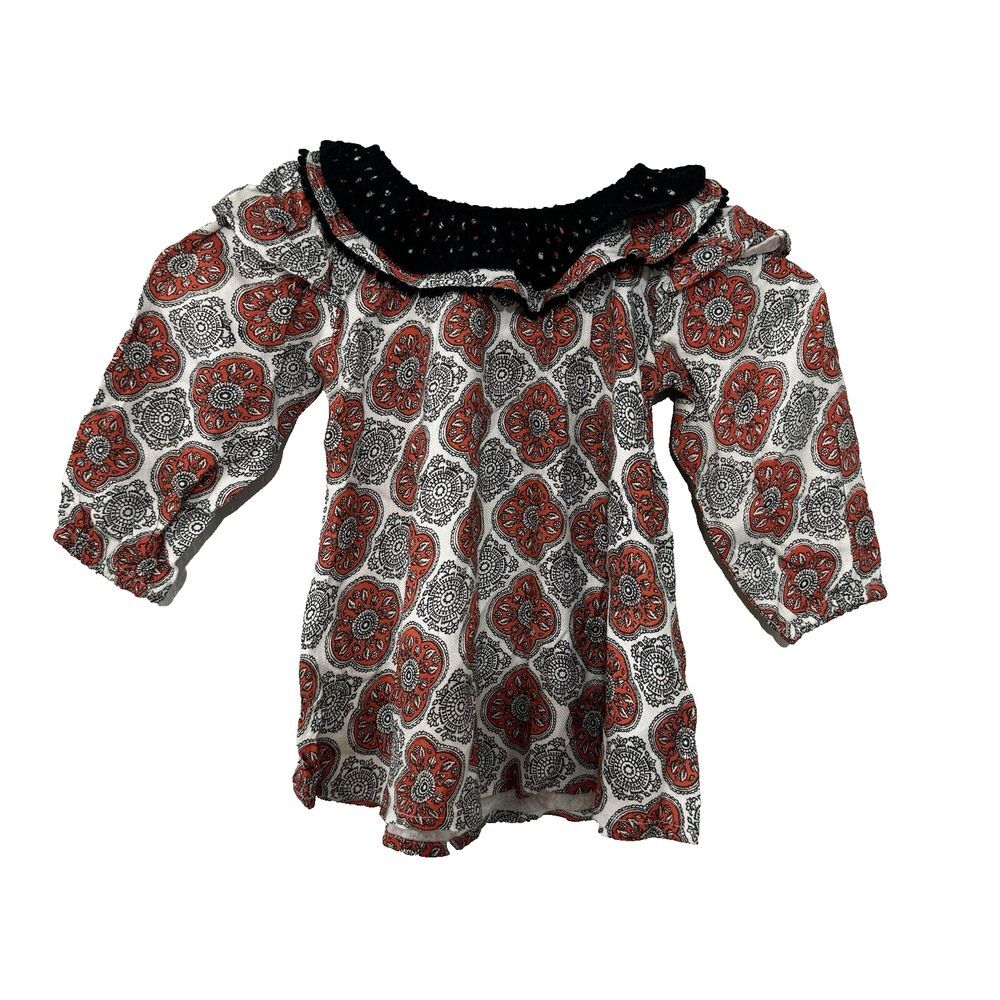 Masala Baby Girls Multi‎ Color Collar  Dress Size 12-18 Months NEW Rayon India